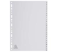 Exacompta - 1726E - Separadores de polipropileno reciclado gris con 26 pestañas impresas alfabéticamente de la A a la Z - Formato a archivo A4 - Dimensiones 22,5 x 29,7 cm - Certificado Blue Angel
