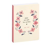 Exacompta 1804091E - Agenda diaria Forum Green by Julie Adore - Manta para tarjetas cítricas y rellenada - 12 cm x 17 cm - Agosto de 2022 a julio de 2023 - Diseño de aimes