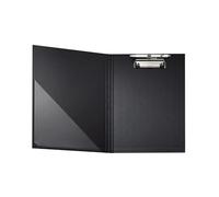 Exacompta 18291E - Porta-bloc con solapa de cartón Balacron con pinza y soporte para boligrafo. Bolsillo de plástico de esquina Tamaño 23 cm x 32 cm para documentos tamaño A4 color negro.