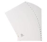 Exacompta 20 separadores gris PP reciclado 20 pestañas numéricas 1-20 A4
