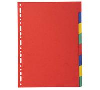 Exacompta - 2008E - Separadores en cartulina reciclada de colores vivos 220g/m2 con 8 pestañas neutras - Formato a archivo A4 - Dimensiones 22,5 x 29,7 cm