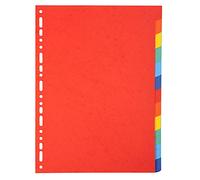 Exacompta - 2012E - Separadores en cartulina reciclada de colores vivos 220g/m2 con 12 pestañas neutras - Formato a archivo A4 - Dimensiones 22,5 x 29,7 cm