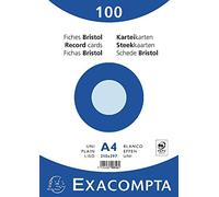 Exacompta 210 x 297 mm Plain Fichas de Bristol, color azul