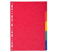 Exacompta - 2105E - Separadores en cartulina reciclada de colores vivos 220g/m2 con 5 pestañas neutras - Formato para archivo A4 maxi - Dimensiones 24,5 x 29,7 cm
