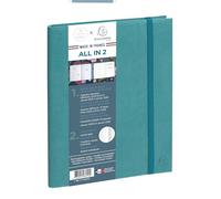 Exacompta 2110523E - Agenda de escritorio All in 2 EasySlim 21 Mini Labo, 15 x 21 cm, mensual de enero de 2026 a enero de 2027-13 meses, color verde