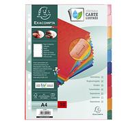Exacompta - 2210E - Separadores en cartulina FSC® brillo de 225g/m2 con 10 pestañas de color neutro - reforzadas y plastificadas - Tira perforada reforzada - Formato para archivo A4