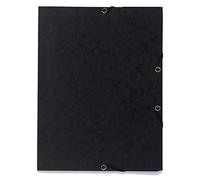 Exacompta - 55401E - Caja de 25 subcarpetas con gomas impresos - bolsillos con 3 solapas - en cartulina brillo 355 g/m2 - dimensiones 24 x 32 cm para documentos en formato A4 - color negro