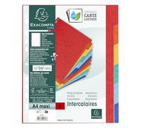 Exacompta 2606E Separadores (6) en cartulina lustrada semi-rigido en 400 g formato maxi para la clasificación de las hojas sueltas o bolsas perforadas, Multicolor, 24,2 cm x 29,7 cm