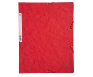 Exacompta 3 flap folder with label, a4 red rojo