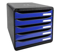 Exacompta 3097203D - Caja organizadora, 5 cajones, color azul real glossy