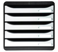 Exacompta 3097213D - Caja organizadora, 5 cajones, color blanco glossy