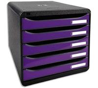 Exacompta 3097220D - Caja organizadora, 5 cajones, color morado glossy