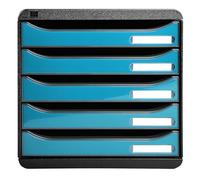 Exacompta 3097282D - Caja organizadora, 5 cajones, color turquesa glossy