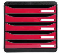 Exacompta 3097284D - Caja organizadora, 5 cajones, color frambuesa glossy