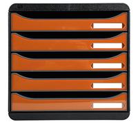 Exacompta 3097288D - Caja organizadora, 5 cajones, color naranja glossy
