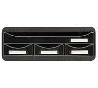 Exacompta 319714D - Cajón individual con 4 cajones para ordenar todo tipo de utensilios, con stop de seguridad y porta-etiquetas - 270x355x135 mm - TOOLBOX MAXI - Negro brillante
