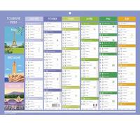 Exacompta 34314E - Calendario semestral ilustrado turismo (29,5 x 22 cm), color enero a diciembre de 2025