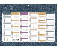 Exacompta 34353E - Calendario Mini Labo con decoración de doble cara, 29,5 x 22 cm, semestral de enero a diciembre de 2024