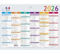 Exacompta 34403E - Calendario multicolor - 13 x 17 cm - Semestre 2026