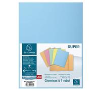 Exacompta 348006E - Lote de 100 Subcarpetas Super 180 con Solapa, Color Azul Claro