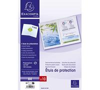 Exacompta 38060E - Bolsa de 10 fundas PVC doble con 4 vistas, A4
