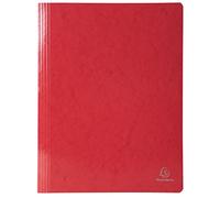 Exacompta - 380803B - Caja de 25 subcarpetas Iderama lamella en cartulina plastificada brillante 355 g/m² - certificadas FSC® - dimensiones 24x32cm para documentos formato A4 - color rojo