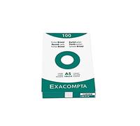 Exacompta - 3808B - 100 fichas de cartulina rayadas sin perforar - en papel de aluminio - compatible con impresoras inkjet, láser y fotocopiadoras - formato 55 x 74 mm - color blanco