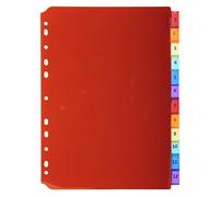 Exacompta - 3912E - Separadores en polipropileno translúcido con 12 pestañas neutras - con portaetiquetas - Se entrega con una hoja de etiquetas removibles - Formato para archivo A4