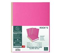 Exacompta 416003E - Lote de 10 Subcarpetas con Fuelle de Tela Rock"S 320, Color Rosa