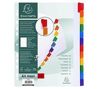 Separador archivo Exacompta din a4+ multitaladro con 12 separadores cartulina color blanco