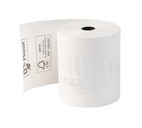 Exacompta 43818E - Lote de 30 rollos de papel térmico (1 capa, ancho: 80 mm, longitud: 76 m, diámetro del núcleo: 12 mm, 55 g/m², parte trasera impresa, para caja registradora, sin fenol)