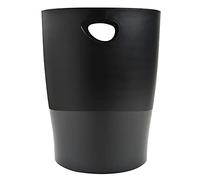 Exacompta -453014D - Set de 8 papeleras con asas ECOBIN - gran capacidad 15 litros - Certificado Blue Angel - dimensiones 26,3 x 26,3 x 33,5 cm - 1 año de garantía - Negro Opaco