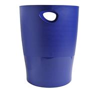 Exacompta -453104D - Set de 8 papeleras con asas ECOBIN - gran capacidad 15 litros - Certificado Blue Angel - dimensiones 26,3 x 26,3 x 33,5 cm - 1 año de garantía - Opaco Midnight Blue