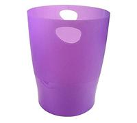 Exacompta -45319D - Set de 8 papeleras con asas ECOBIN - gran capacidad 15 litros - dimensiones 26,3 x 26,3 x 33,5 cm - 1 año de garantía - Morado Translúcido