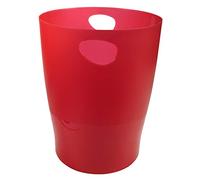 Exacompta -45324D - Set de 8 papeleras con asas ECOBIN - gran capacidad 15 litros - dimensiones 26,3 x 26,3 x 33,5 cm - 1 año de garantía - Rojo Carmín Translúcido