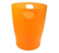 Exacompta -45352D - Set de 8 papeleras con asas ECOBIN - gran capacidad 15 litros - dimensiones 26,3 x 26,3 x 33,5 cm - 1 año de garantía - Mandarina Translúcido
