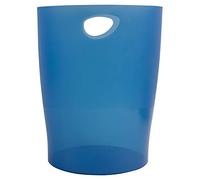Exacompta -45360D - Set de 8 papeleras con asas ECOBIN - gran capacidad 15 litros - dimensiones 26,3 x 26,3 x 33,5 cm - 1 año de garantía - Translúcido Azul Royal