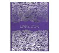 EXACOMPTA 47303E - 1 Libro de Oro japonés - Formato Vertical 27 x 22 cm - Portada de Papel Efecto Textil - Rebanada Plateada con Texto en inglés - 100 páginas Blancas sólidas - Morado