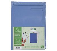 Exacompta - 48122E - Pack de 5 subcarpetas esquina impresas Clean'Safe® 400 g/m2 - Tratado con un principio activo antimicrobiano - Dimensiones 22 x 31 cm para formato A4 - Color azul
