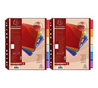 Exacompta, 4834E, Separadores para archivadores de palanca o anillas, con bolsillo personalizables, Polipropileno Alta Resistencia 20/100, 5 Posiciones, A4, Multicolor (Paquete de 2)