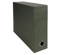 Exacompta - Ref. 89523E - 5 cajas de transferencia de papel lienzo, respaldo de 90 mm, con ojal de metal, para tamaño A4, tamaño 25,5 x 34 x 9 cm, color verde