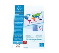 Exacompta 50 fundas perforadas PP liso 9/100 mm A3 plegadas incoloro