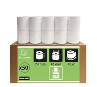 Exacompta 50 Rollos Calculadora 74mmx70mm 1 Capa 60g/m² Longitud 40 m