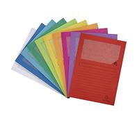 Exacompta 50100E - Lote de 100 Subcarpetas Forever 120 con Ventana e Impresas, Colores Surtidos Vivos, Multicolor, 22 x 31 cm