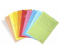 Exacompta 50150E - Lote de 100 Subcarpetas Super 180 con Ventana e Impresas, 10 Colores Surtidos