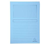 Exacompta 50152E - Lote de 100 Subcarpetas Super 180 con Ventana e Impresas, Color Azul Claro