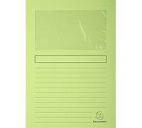 Exacompta 50153E - Lote de 100 Subcarpetas Super 180 con Ventana e Impresas, Color Verde Claro