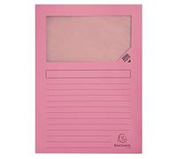 Exacompta 50156E - Lote de 100 Subcarpetas Super 180 con Ventana e Impresas, Color Rosa
