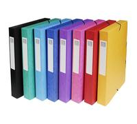 Exacompta Cajas de clasificación Exabox 50400E - 25x33 cm, lomo 4 cm, cierre con goma - Lote 8