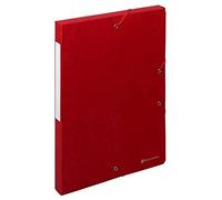 Exacompta - 50705E - 10 cajas de archivo con gomas Scotten - en cartulina brillante gofrada 600g/m2 - lomo 2,5 cm - dimensiones 25 x 33 cm - para documentos A4 - color rojo - se entrega montada